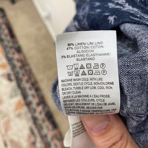 Lucky Brand San Gabriel Linen Blend Hawaiian Surf Ocean Button Up Shirt Mens XXL - Picture 4 of 6